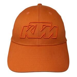 KTM Fitted Baseball Hat Orange Medium Embroidered Vent Holes Outdoor